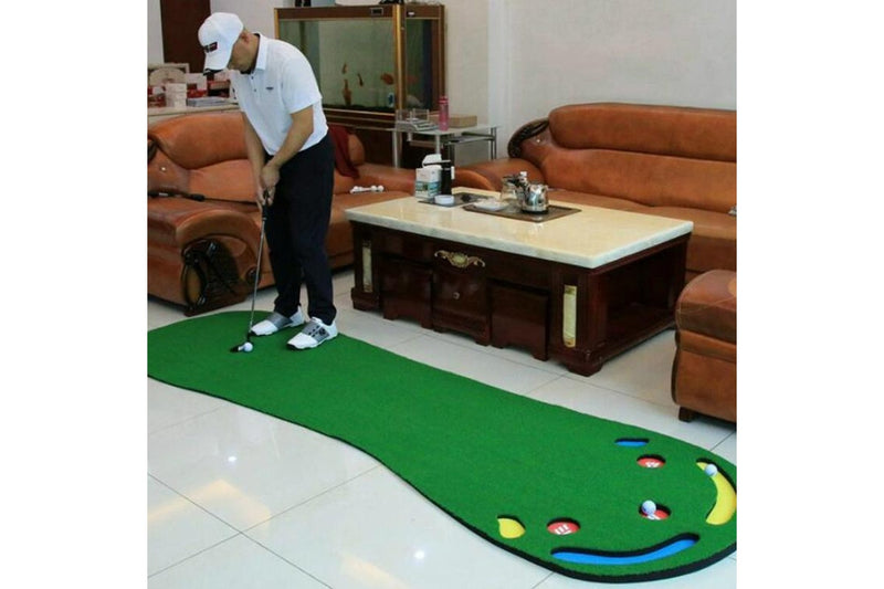 Gl002 Indoor Golf Putting Trainer Big Feet Practice Blanket With Putter And Balls - Lawn