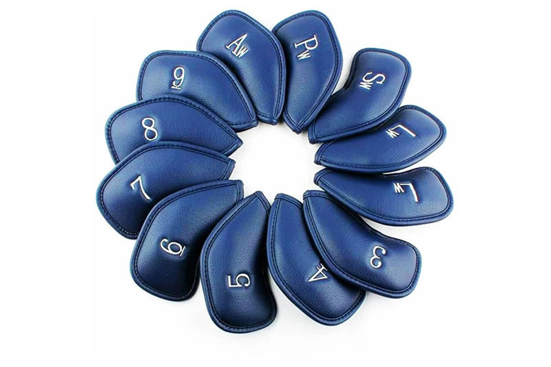 12 Piece Golf Iron Headcover Set Synthetic Leather Universal Fit