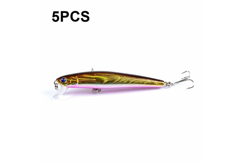 5 Piece Minnow Bionic Fake Bait 9.6cm/9.8g Plastic Floating Hard Bait