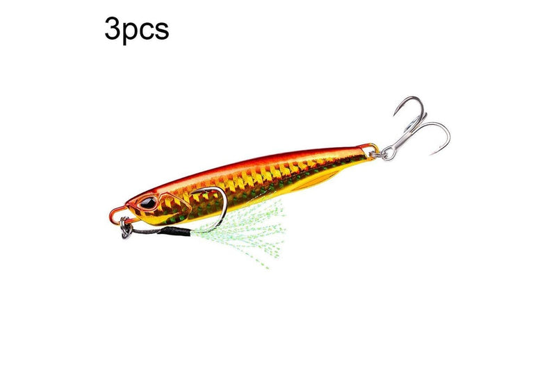 3 Piece Metal Sea Fishing Bait Set 10g Simulation