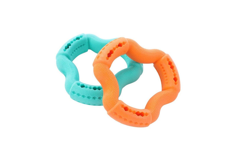 3x Paws & Claws 12.3x12.3x3.1cm Fetch N' Play Treat Ring Dog Pet Rubber Toy ASST