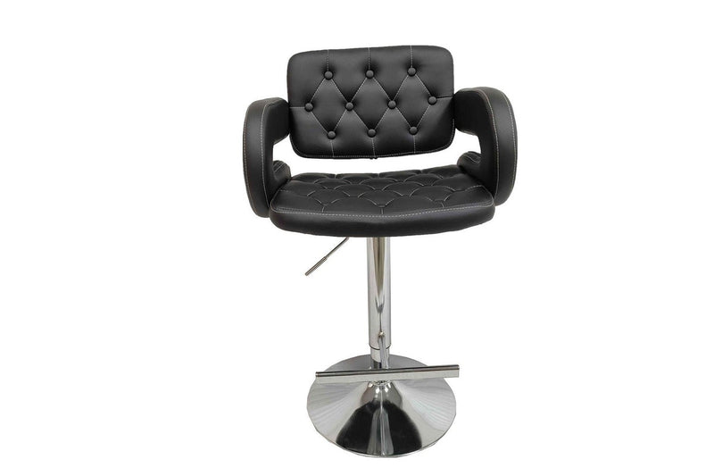 Fraser Country Adjustable Swivel Backrest PU Leather Bar Stool with Armrest (2/Pack) - Black