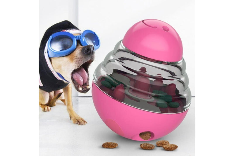 Adjustable Food Dispensing Tumbler Treat Ball With Leaky Hole Dog Toy