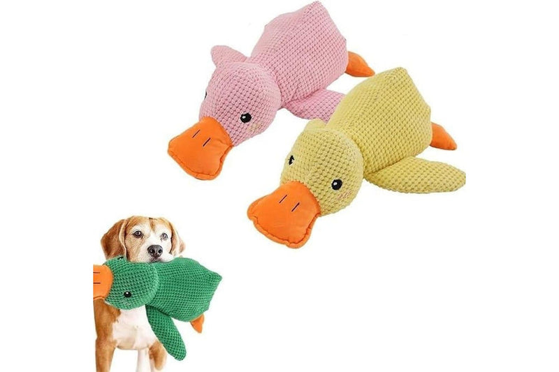 Vibe Geeks Cute Plush Duck Squeaky Dog Toy With Soft Squeake