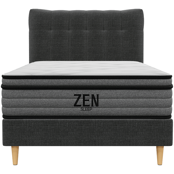 Classic King Single Bed Frame with Headboard and Medium Plush Mattress