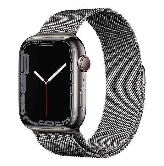 Apple Watch Series 7 [GPS + Cellular 45mm] Smart Watch w/Graphite Stainless Steel Case with Graphite Milanese Loop. Fitness Tracker, Blood Oxygen & ECG Apps, Always-On Retina Display, Water Resistant