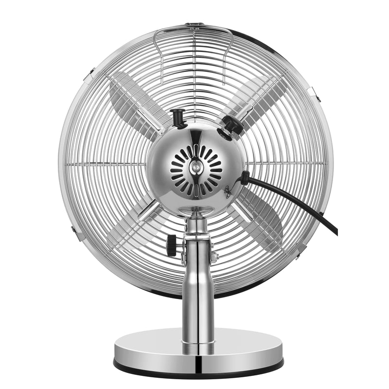 Euromatic 30cm Chrome Metal Desk Fan