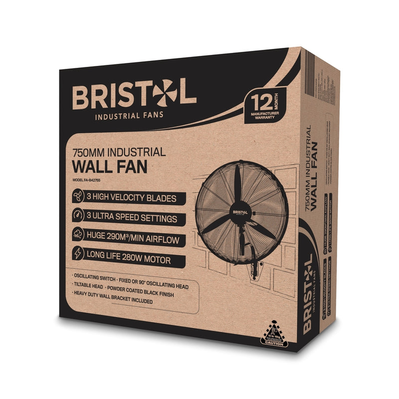 Bristol 750mm Wall Industrial Wall Fan