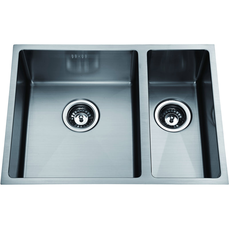 SINX 600 x 440mm Stainless Steel Handmade Double Bowl Sink