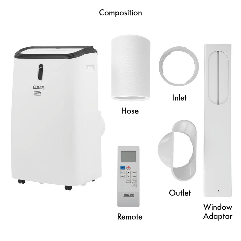 Arlec 4.68KW 16000BTU White Grid Connect Smart WiFi Portable Air Conditioner