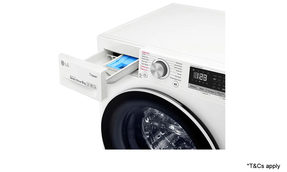 LG 9kg Front Load Washing Machine with Steam and AI Direct Drive Motor