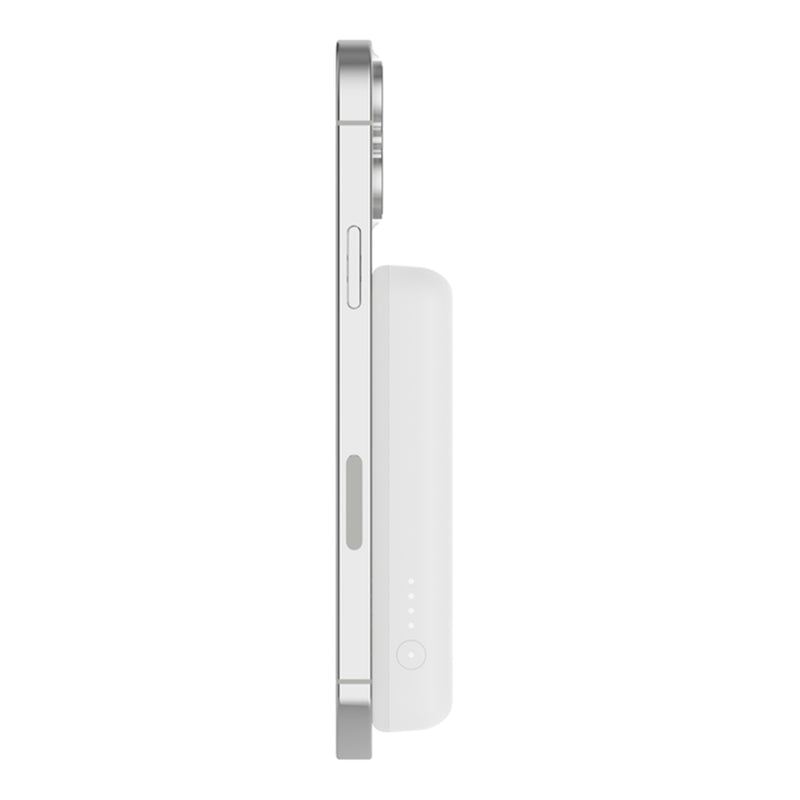 Belkin 5000mAh Magnetic Wireless Charging Powerbank with Stand - White, 7.5W wireless Charging, Compatible with Apple Magsafe Charging and Magsafe Accessories