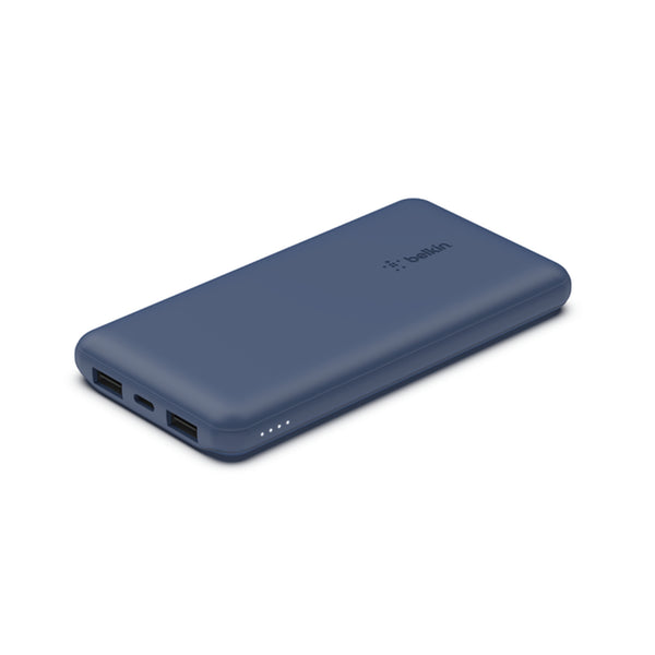 Belkin BoostCharge 10K Power Bank with two 12W USB-A ports and one 15W USB-C port - Blue