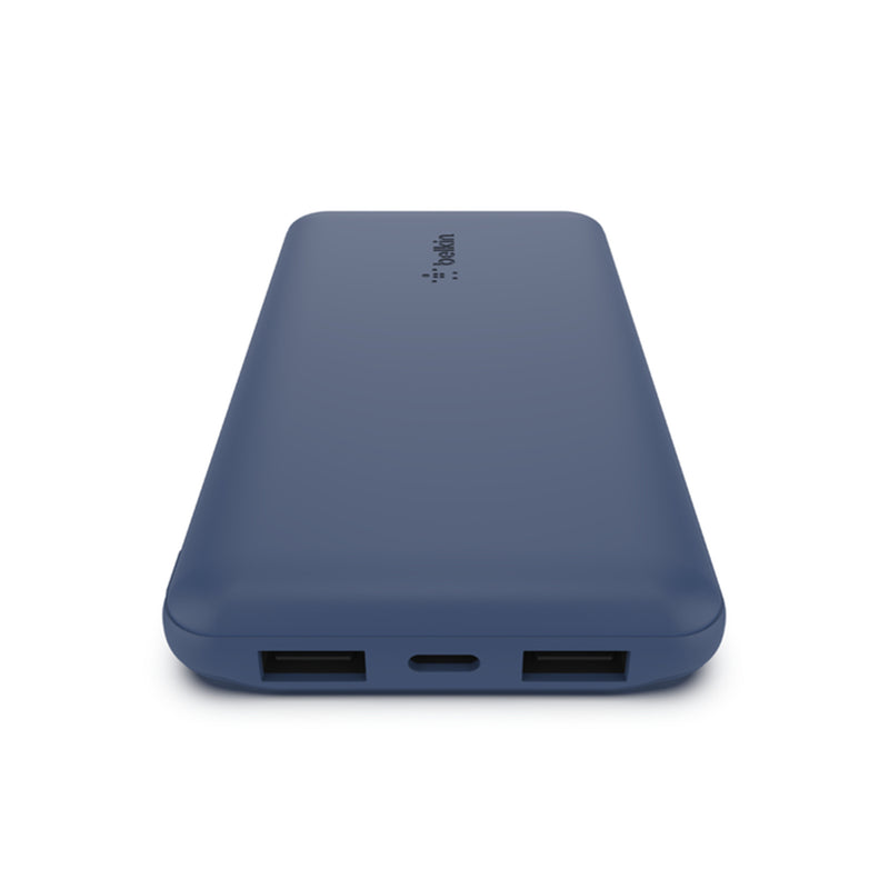 Belkin BoostCharge 10K Power Bank with two 12W USB-A ports and one 15W USB-C port - Blue