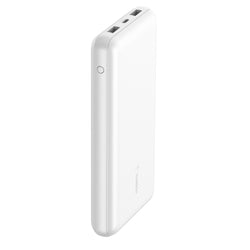 Belkin BoostCharge 20K Power Bank with two 12W USB-A ports and one 15W USB-C port - White