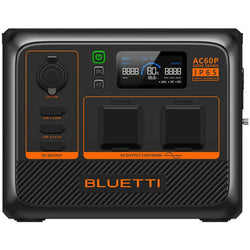 Bluetti AC60P Portable IP67 Power Station Capacity 504 WH AC Output 600w, Surge (1200W) Expandable Battery , 1* USB-C 100W, 2* USB A Port, 1* 15W Wireless Charging, 200W Solar Input