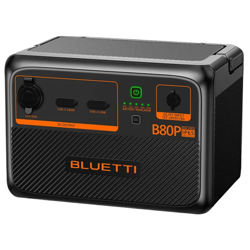 Bluetti B80P Expansion Battery Capacity 806WH 1* USB-C 100W, 1 USB A Port, 200W Solar Input, FOR AC60P ONLY