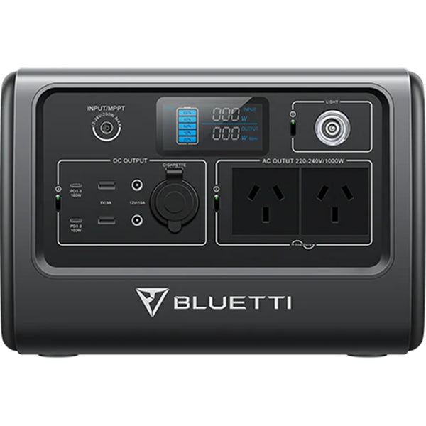 Bluetti EB70 Portable Power Station Capacity 716WH, AC Output 1000W, Surge (1400W) 2* USB-C 100W, 2* USB A Port, 15W Max Wireless Charging Pad, 200w Max Solar Input,