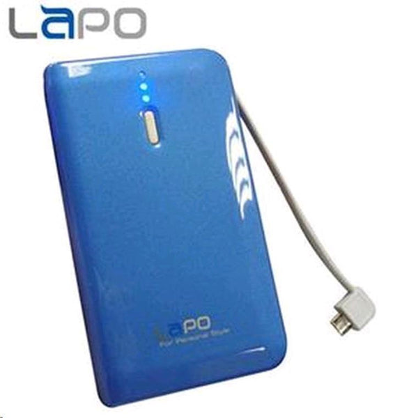 LAPO Ultra Slim Designed Power Bank 4640mAh 2.1A 2xUSB Ports 13.1mm Blue Janpan Cell Inside