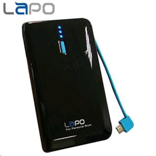 LAPO Ultra Slim Designed Power Bank 4640mAh 2.1A 2xUSB Ports 13.1mm Black Janpan Cell Inside