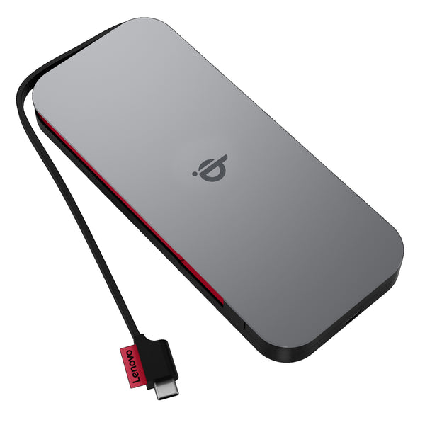 Lenovo Go Wireless Mobile USB-C Power Bank (10000mAh) - 30W outpout, 15W Qi Wireless charging, 38.5Wh, USB-C x1, USB-C Intergrated cable x1