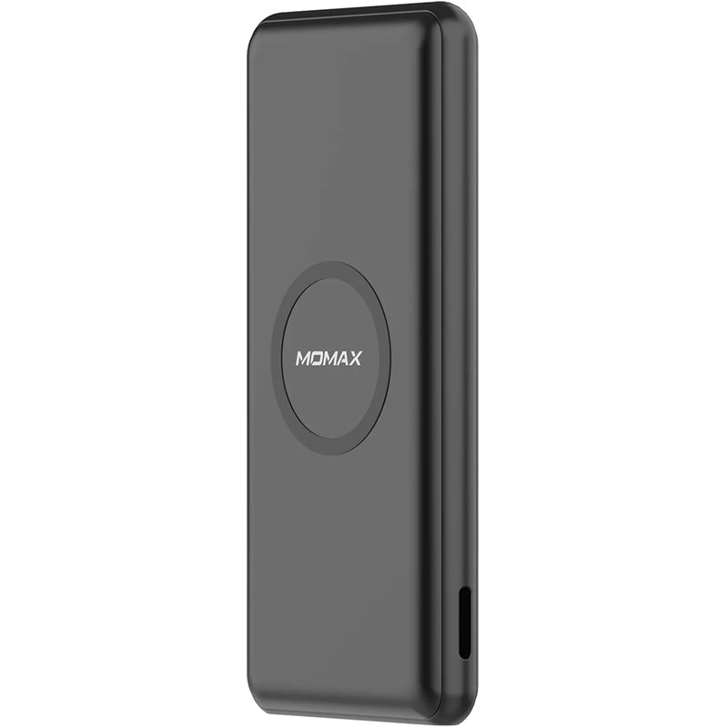 Momax 10000mah Premium USB- C PD & Wireless Fast Charging Power Bank- Black, Support 10W Fast Wireless Charging, 20W PD (Power Delivery), Samsung, LG, Moto,QC 3.0, Fast Charge, Three Power Output, Slim & Lightweight Design