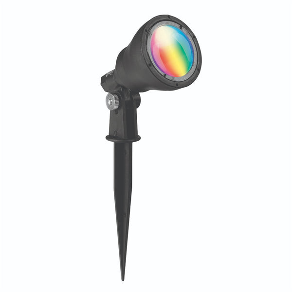 Brilliant Smart Wi-Fi RGB+White Garden Light Kit Smart App Control, 4 x LED spotlight, each with 2.2m cable, 160mm plastic stake, 3W per head RGB, IP68, Remote Control Enabled
