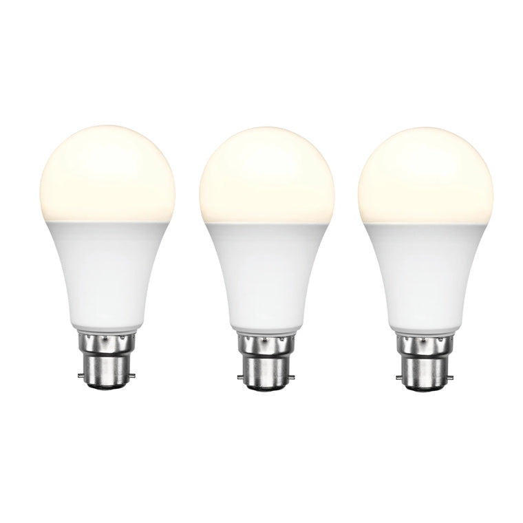 Brilliant Smart WiFi LED White 3pcs Pack, B22, 800 Lumens, Smart Light Bulb 9W, Dimmable, Bio-Rhythm Lighting Via BrilliantSmart App Remote Control Enabled 220 degrees Beam Angle