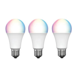 Brilliant Smart WiFi LED RGB E27, 800 Lumens Smart Light Bulb (3 packs) , 9W , Dimmable , Bio-Rhythm Lighting Via BrilliantSmart App Remote Control Enabled 220 degrees Beam Angle