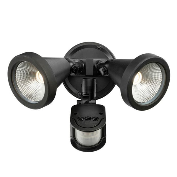 Brilliant Smart STINGER LED TWIN SECURITY LIGHT WITH SENSOR, IP44 Weather Resistant Advanced PIR motion sensing, Sensor range of 150 degrees x 12 metres.Ultra bright and long-life 2 x 10W COB LED Chip