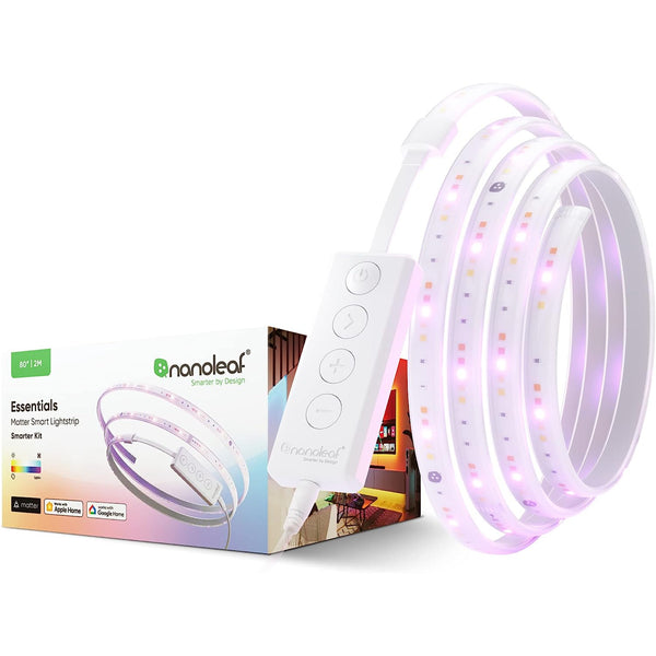Nanoleaf Essentials Matter Colour Smart Light Strip Starter Kit 5M Max 2200 Lumens, 23W, Remote Control (Extendable up to 10m) Colour Adjustable and Dimmable