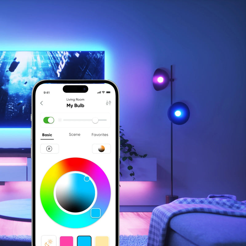 Nanoleaf Essentials Matter LED RGB Smart Light Bulb B22, maximum luminous flux of 1100lm, RGB, Colour adjustable and Dimmable Remote Control Enabled