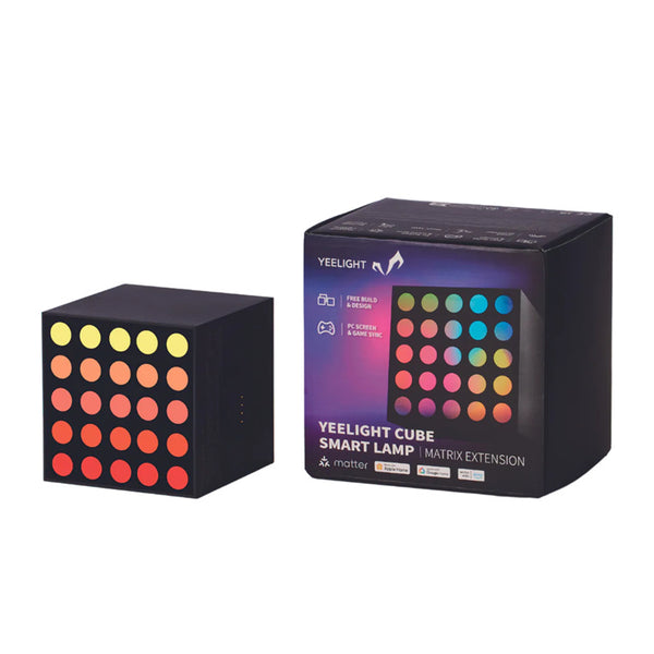 Yeelight Colourful RGB Smart Lamp Matrix Cube Extension Compatible with Matter, Seamlessly connecting to Apple Homekit, Google Assistant, Amazon Alexa, Yandex Alice and Samsung SmartThings