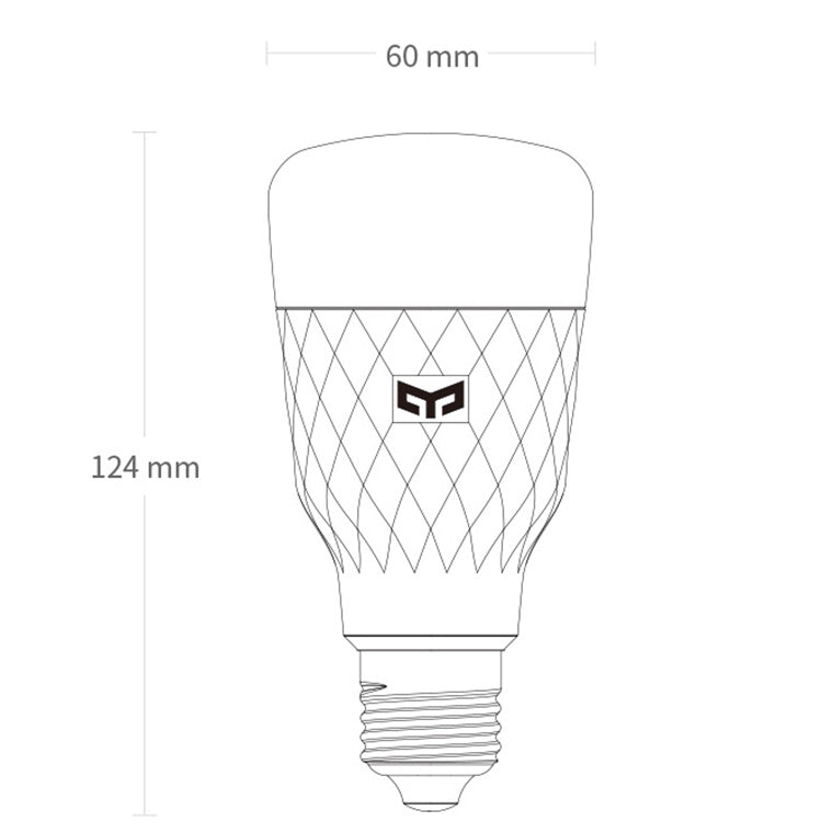 Yeelight 1S WiFi LED White Dimmable E27, (3 packs) Smart Light Bulb maximum luminous flux of 800lm , 8.5W , 2700K Remote Control Enabled