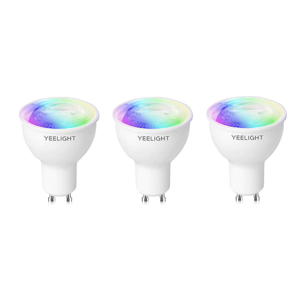 Yeelight W1 WiFi LED RGB , GU10, (3 packs) Smart Light Bulb maximum luminous flux of 350lm,4.5W RGB , Colour adjustable and Dimmable Remote Control Enabled