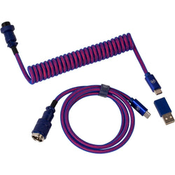 Keychron Premium Coiled Straight Aviator Cable - Purple