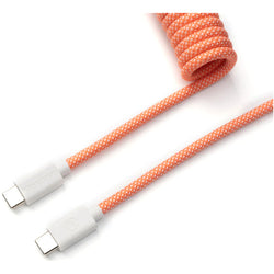 Keychron Coiled USB-C Straight Aviator Cable - Pink Orange