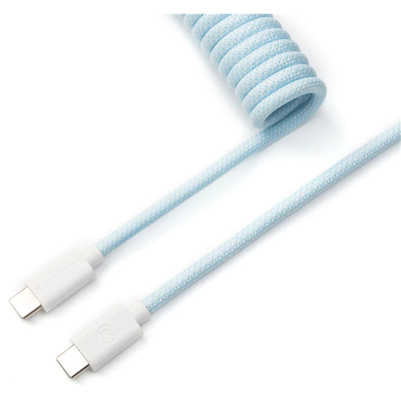 Keychron Coiled USB-C Straight Aviator Cable - Light Blue
