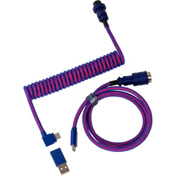 Keychron Premium Coiled Angled Aviator Cable - Purple