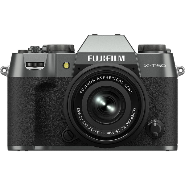 FujiFilm X-T50 Mirrorless Camera with 15-45mm f/3.5-5.6 Lens - Charcoal Silver -