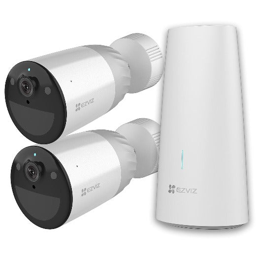 EZVIZ BC1-B2 2K+ Wire-Free Smart Camera System with Spotlight - 2 Pack, 4MP, 2560x1440, 15FPS, Colour Night Vision, Two-Way Talk, MicroSD Slot (Max. 256G)