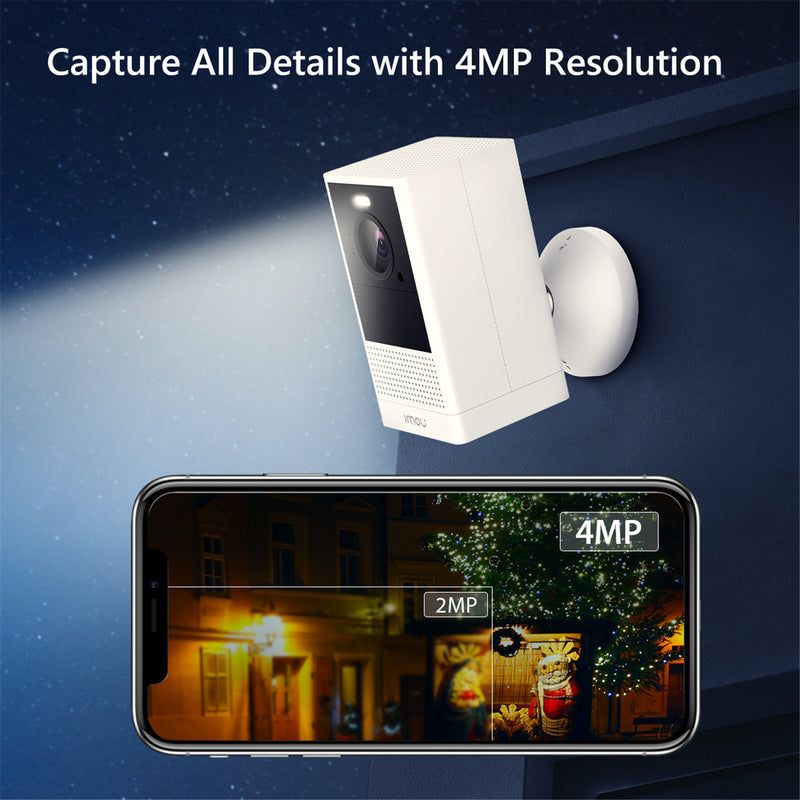 IMOU Cell 2 4MP/2K+ Outdoor Smart 2.4/5GHz Wire-Free Camera with Spotlight & Siren - White