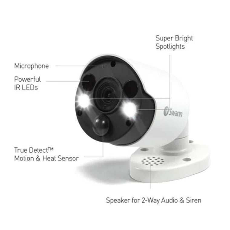 Swann 8MP/4K Thermal Sensing Spotlight Bullet IP Security Camera - NHD-887MSFB (Plain Box Packaging)