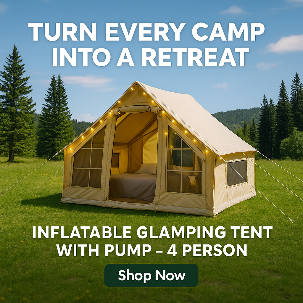 Inflatable Glamping Tent with Pump - 4 Person