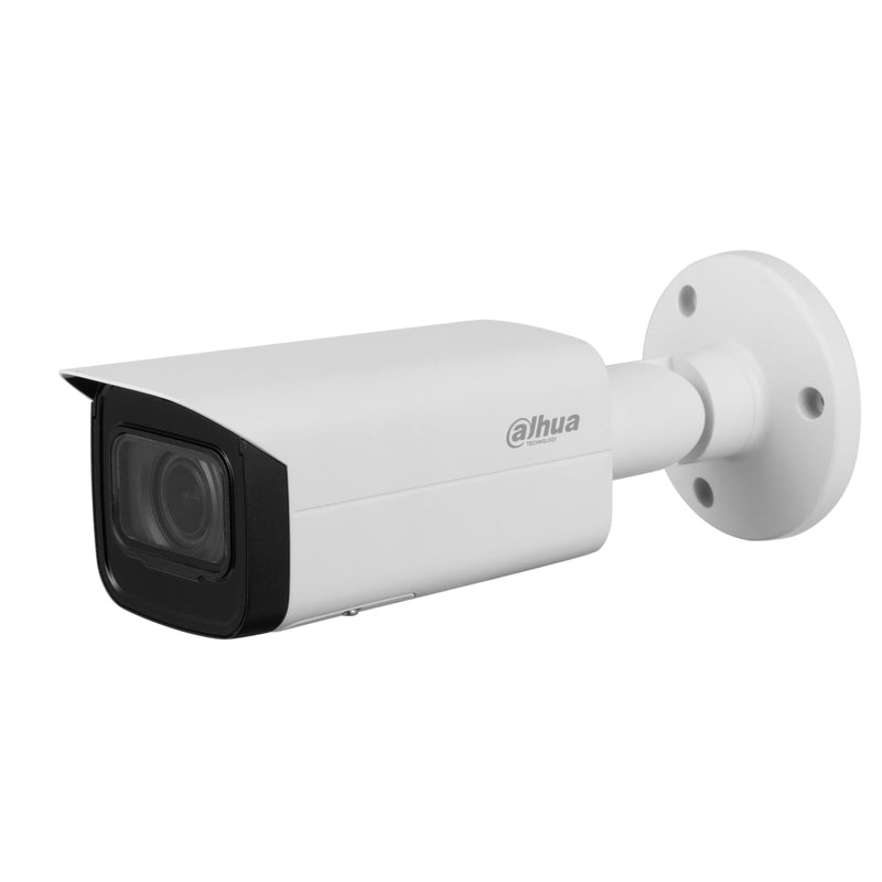 Dahua 4MP Lite IR Vari-focal Bullet Starlight Network Camera. Supports H.265 codec, Built-inIRLED,Max IR 60m, WDR, IP67 Weather Proof, Intelligent Detection, SD Card Slot Supports up to 256GB.