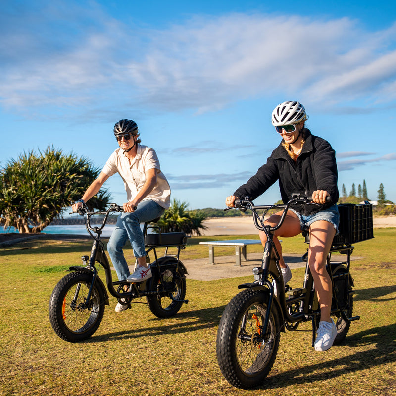 Pedal Brewer Electric Fat Tyre Cruiser Bike Black 560Wh Battery