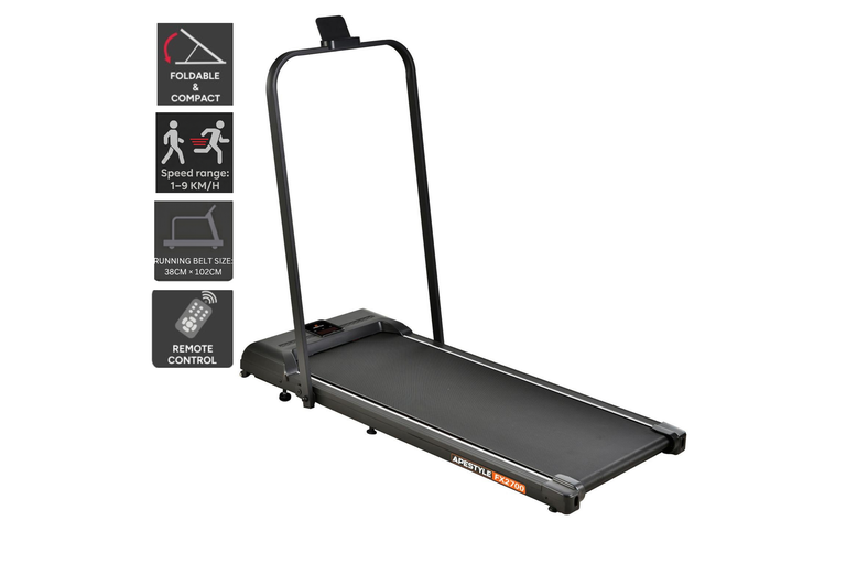 Ape Style FX2700 Foldable 2-in-1 Walking & Running Smart Treadmill (Black)