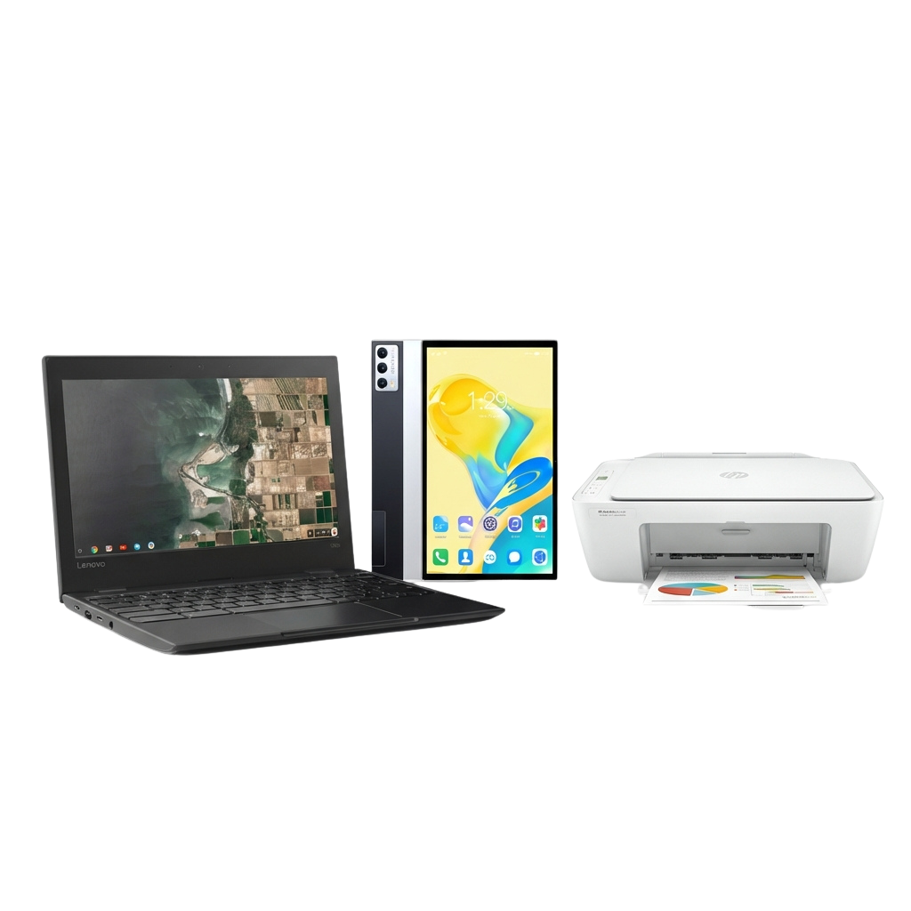 Lenovo Chromebook + LAD Pad Tablet + Printer