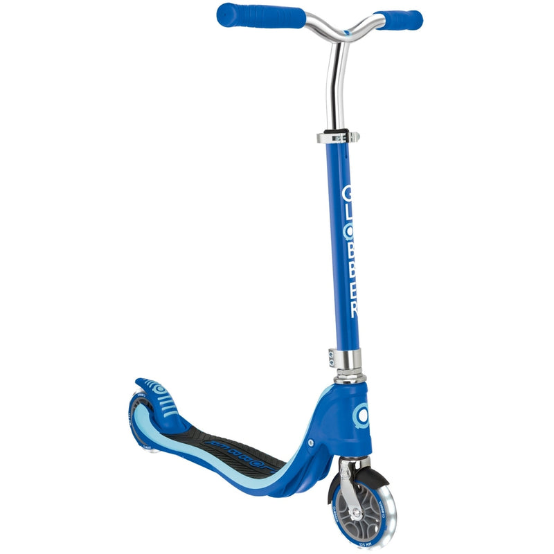 Globber Flow 125 Kids Scooter with Light Up Wheels Navy Blue