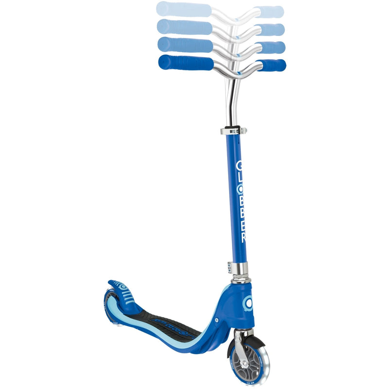 Globber Flow 125 Kids Scooter with Light Up Wheels Navy Blue